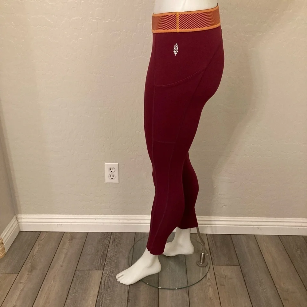 Free People Movement Maroon Side Pocket Leggings Medium - Picture 8 of 11